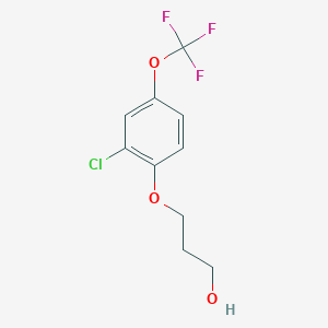 molecular formula C10H10ClF3O3 B8393558 3-(2-Chloro-4-trifluoromethoxyphenoxy)propanol 