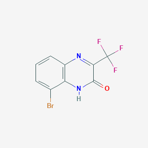 molecular formula C9H4BrF3N2O B8393622 2(1H)-Quinoxalinone, 8-bromo-3-(trifluoromethyl)- 