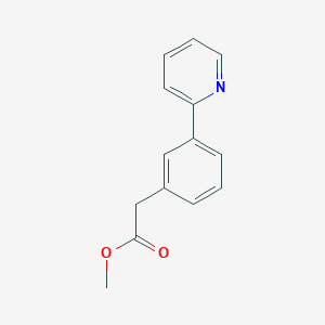 molecular formula C14H13NO2 B8393800 3-(2-Pyridyl)-phenyl acetic acid methyl ester 