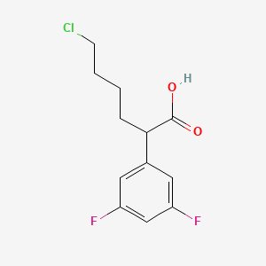 molecular formula C12H13ClF2O2 B8393830 6-Chloro-2-(3,5-difluorophenyl)hexanoic acid 