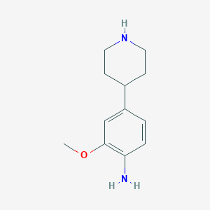 molecular formula C12H18N2O B8393859 2-(Methyloxy)-4-(4-piperidinyl)aniline 