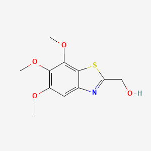 molecular formula C11H13NO4S B8393879 2-Hydroxymethyl-5,6,7-trimethoxybenzothiazole 