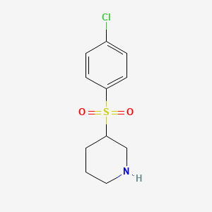 molecular formula C11H14ClNO2S B8393907 3-[(4-Chlorophenyl)sulfonyl]piperidine CAS No. 101768-49-4