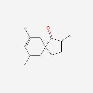 molecular formula C13H20O B8393963 2,7,9-Trimethylspiro[4,5]dec-7-en-1-one 