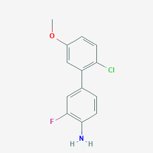 molecular formula C13H11ClFNO B8393979 2'-Chloro-3-fluoro-5'-methoxybiphenyl-4-amine 