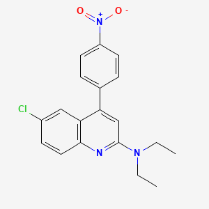 molecular formula C19H18ClN3O2 B8393991 6-Chloro-2-diethylamino-4-(4-nitrophenyl)quinoline 