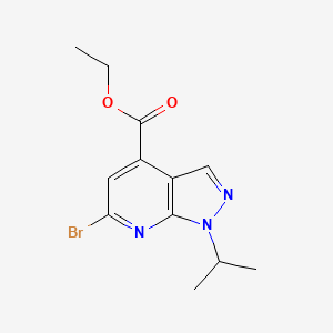 molecular formula C12H14BrN3O2 B8394043 ethyl 6-bromo-1-isopropyl-1H-pyrazolo[3,4-b]pyridine-4-carboxylate 