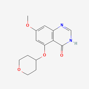 molecular formula C14H16N2O4 B8394128 7-methoxy-5-(tetrahydro-2H-pyran-4-yloxy)quinazolin-4(3H)-one 