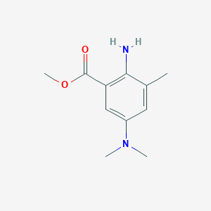 molecular formula C11H16N2O2 B8394149 Methyl 2-amino-5-dimethylamino-benzoic acid methyl ester 