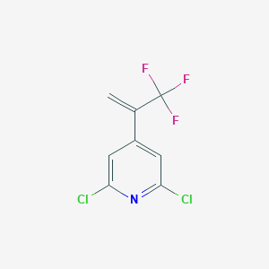 molecular formula C8H4Cl2F3N B8394229 Pyridine, 2,6-dichloro-4-[1-(trifluoromethyl)ethenyl]- 