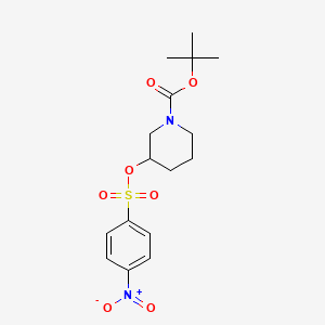 molecular formula C16H22N2O7S B8394278 Tert-butyl 3-[(4-nitrophenyl)sulfonyloxy]piperidine-1-carboxylate 