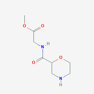 molecular formula C8H14N2O4 B8394301 [(Morpholine-2-carbonyl)-amino]-acetic acid methyl ester 