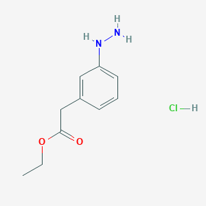 molecular formula C10H15ClN2O2 B8394327 (3-Hydrazinophenyl)acetic acid ethyl ester hydrochloride 