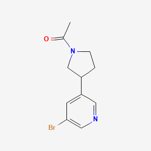 molecular formula C11H13BrN2O B8394339 1-[3-(5-Bromo-pyridin-3-yl)-pyrrolidin-1-yl]-ethanone 