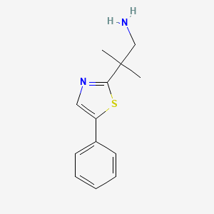 molecular formula C13H16N2S B8394346 2-Methyl-2-(5-phenylthiazol-2-yl)propan-1-amine 