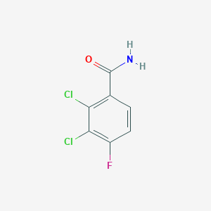 molecular formula C7H4Cl2FNO B8394370 2,3-Dichloro-4-fluorobenzamide 