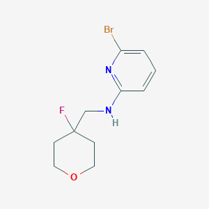 molecular formula C11H14BrFN2O B8394405 6-bromo-N-((4-fluorotetrahydro-2H-pyran-4-yl)methyl)pyridin-2-amine 