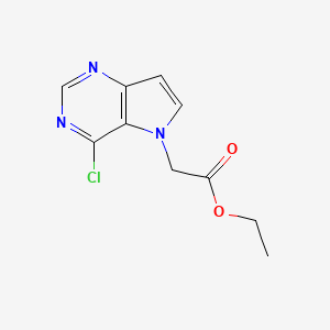 ethyl (4-chloro-5H-pyrrolo[3,2-d]pyrimidin-5-yl)acetate