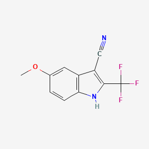 molecular formula C11H7F3N2O B8394485 3-Cyano-5-methoxy-2-(trifluoromethyl)indole 