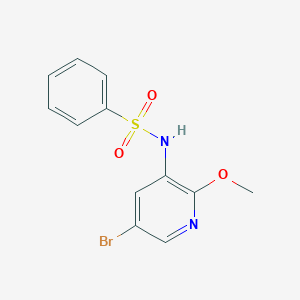 molecular formula C12H11BrN2O3S B8394535 N-(5-bromo-2-methoxypyridin-3-yl)benzenesulfonamide 