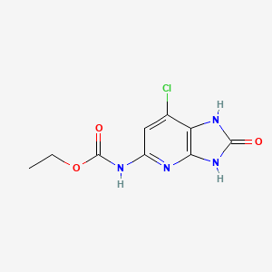 molecular formula C9H9ClN4O3 B8394547 (7-chloro-2-oxo-2,3-dihydro-1H-imidazo[4,5-b]pyridin-5-yl)-carbamic acid ethyl ester CAS No. 68375-41-7