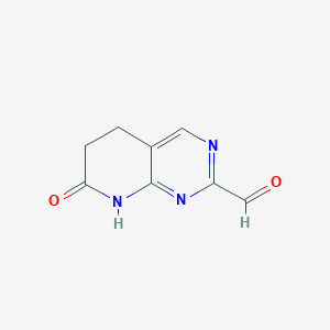 molecular formula C8H7N3O2 B8394594 7-Oxo-5,6,7,8-tetrahydropyrido[2,3-d]pyrimidine-2-carbaldehyde 