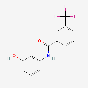 molecular formula C14H10F3NO2 B8394683 N-(3-hydroxyphenyl)-3-(trifluoromethyl)benzamide 