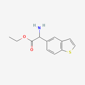 molecular formula C12H13NO2S B8394720 Ethyl 2-amino-2-(benzothiophen-5-yl)acetate 