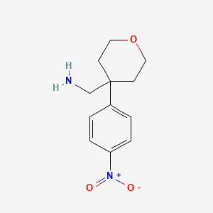 molecular formula C12H16N2O3 B8394760 C-[4-(4-Nitro-phenyl)-tetrahydro-pyran-4-yl]-methylamine 