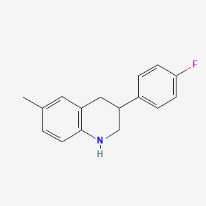 molecular formula C16H16FN B8394790 3-(4-Fluorophenyl)-6-methyl-1,2,3,4-tetrahydroquinoline 