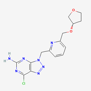 7-Chloro-3-{6-[(S)-(tetrahydrofuran-3-yl)oxymethyl]pyridin-2-ylmethyl}-3H-[1,2,3]triazolo[4,5-d]pyrimidin-5-ylamine