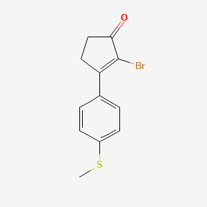 molecular formula C12H11BrOS B8394812 2-Bromo-3-(4-(methylthio)phenyl)-2-cyclopenten-1-one 