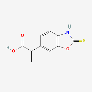 molecular formula C10H9NO3S B8394960 2-(2-Thioxo-2,3-dihydro-benzooxazol-6-yl)-propionic acid 