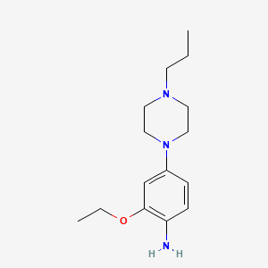 molecular formula C15H25N3O B8394965 2-(Ethyloxy)-4-(4-propyl-1-piperazinyl)aniline 