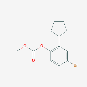 molecular formula C13H15BrO3 B8395013 4-Bromo-2-cyclopentylphenyl methyl carbonate 