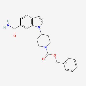molecular formula C22H23N3O3 B8395021 Benzyl 4-(6-carbamoyl-1H-indol-1-yl)piperidine-1-carboxylate 
