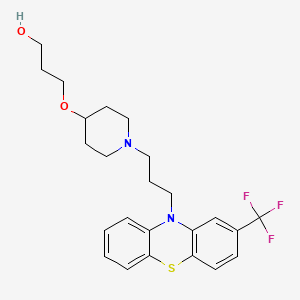 molecular formula C24H29F3N2O2S B8395072 2-Trifluoromethyl-10-[3-(4-{3-hydroxypropoxy}-piperidino)-propyl]-phenothiazine 