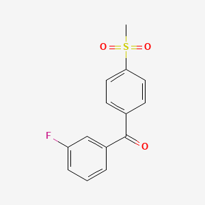 molecular formula C14H11FO3S B8395154 3-Fluoro-4'-methanesulfonylbenzophenone 