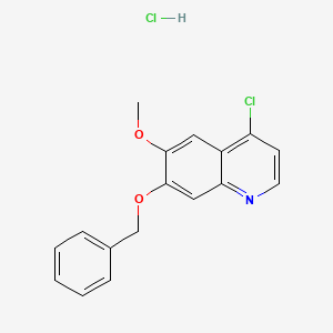 molecular formula C17H15Cl2NO2 B8395192 7-Benzyloxy-4-chloro-6-methoxyquinoline hydrochloride 