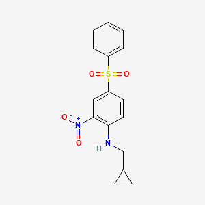 (Cyclopropylmethyl)[2-nitro-4-(phenylsulfonyl)phenyl]amine