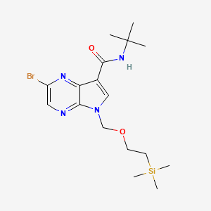 molecular formula C17H27BrN4O2Si B8395236 2-bromo-N-(tert-butyl)-5-((2-(trimethylsilyl)ethoxy)methyl)-5H-pyrrolo[2,3-b]pyrazine-7-carboxamide 