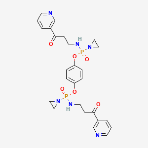 molecular formula C26H30N6O6P2 B8395272 Diethylenediamide di(2-(nicotinoyl)ethylamino)-p-phenylenediphosphoric acid CAS No. 40951-24-4