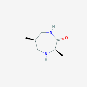 molecular formula C7H14N2O B8395315 (3R,6R)-hexahydro-3,6-dimethyl-2H-1,4-diazepin-2-one 