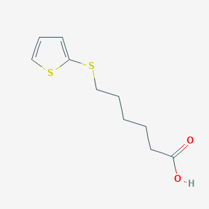 molecular formula C10H14O2S2 B8395379 6-(2-Thienylsulfanyl)hexanoic acid 