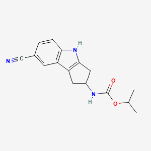 (+/-)-(7-Cyano-1,2,3,4-tetrahydro-cyclopenta[b]indol-2-yl)-carbamic acid isopropyl ester