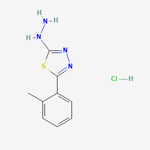 1,3,4-Thiadiazol-2(3H)-one, 5-(2-methylphenyl)-, hydrazone, monohydrochloride