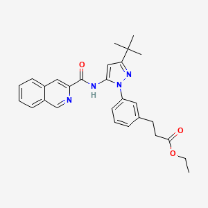 3-(3-{3-t-Butyl-5-[(isoquinoline-3-carbonyl)-amino]-pyrazol-1-yl}-phenyl)-propionic acid ethyl ester