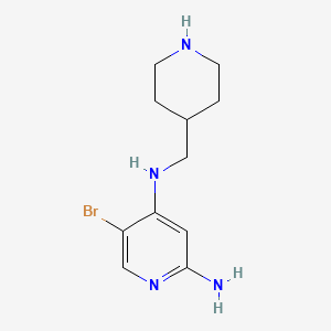molecular formula C11H17BrN4 B8395529 5-bromo-N4-(piperidin-4-ylmethyl)pyridine-2,4-diamine 