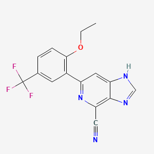 molecular formula C16H11F3N4O B8395548 6-(2-Ethoxy-5-trifluoromethyl-phenyl)-1H-imidazo[4,5-c]pyridine-4-carbonitrile 