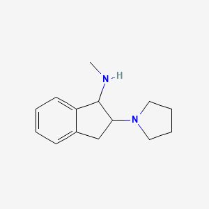 molecular formula C14H20N2 B8395556 2,3-dihydro-N-methyl-2-(1-pyrrolidinyl)-1H-inden-1-amine 